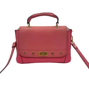 Pre-owned MCM HZ9 Patricia Series — Leather Messenger Bag with Studded Lock Closure (Handbag/Crossbody) 51012