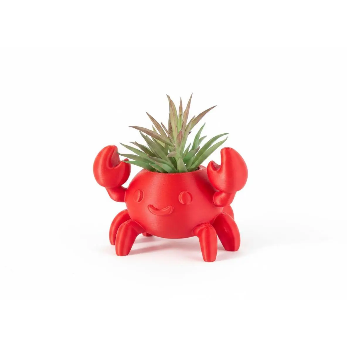 3D Printed Crab Succulent Planter – Red Animal Plant Pot for Desk Decor