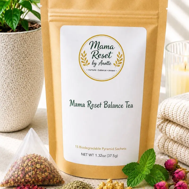 Mama Reset Balance Tea | Relax & Digest Herbal Tea | 15 Biodegradable Pyramid Sachets