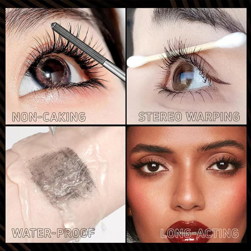 Fiber Mascara 4D Silk Fiber Eyelash Extension Waterproof Long Lasting Curling Lengthening Thickening No Smudge Silicone Brush for Women