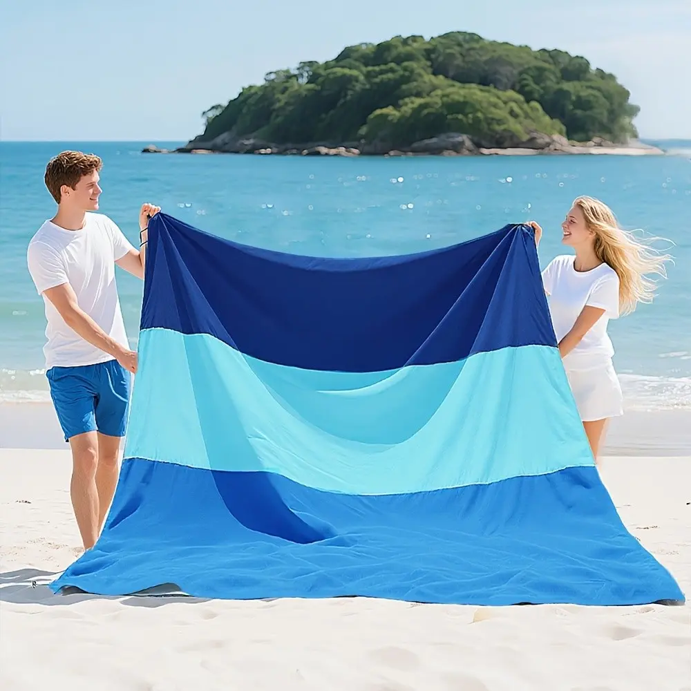 Outdoor Beach Blanket for 4-7 People, Extra Large Lightweight Sandproof Beach Mat, Perfect for Picnics, Travel, Camping, Hiking, Camping Gear, Camping Supplies