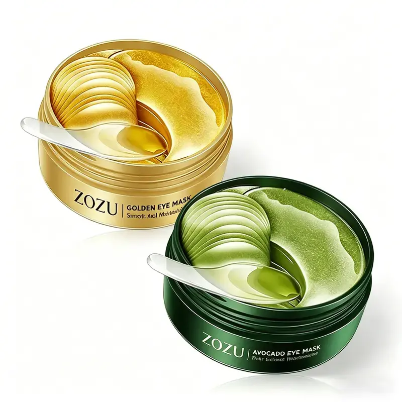 120PCS Avocado & Gold Under Eye Patches – Hydrating Eye Mask for Dark Circles & Puffiness, Brightening & Soothing Gel Eye Patches, Daily Skincare for Dry Tired Eyes