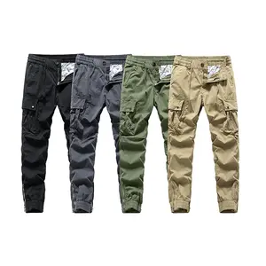 Multi-Pocket Men's Tactical Cargo Pants , Ankle Zipper Joggers with Elastic Waist,  Utility Streetwear Pants