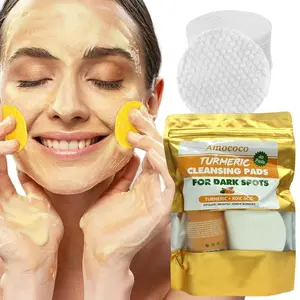 Kojic Acid & Turmeric Cleansing Pads for Dark Spots - 40 Pieces Double Texture Facial Mask Moisturize Hydrate Comfortable Makeup Remover Daily Skincare Products - Moisturizing Pack Moisturizer