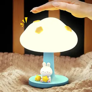 Smiling Shark Nursery Night Light, Cloud Soft Silicone Night Lamp LED Amber Light with 3 Brightness & Tap Control Cordless USB Rechargable Squishy Baby Cute Night Light for Bedroom