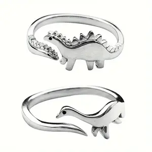 Cute Minimalist Dinosaur Adjustable Open Ring - Creative Holiday Gift