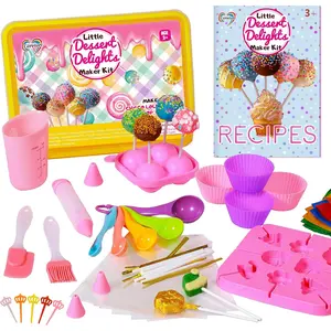 Cake Pop & Chocolate Lollipop Making Kit for Kids, 76-Piece Kids Baking Set with Storage Box, Silicone Molds, Melting Pot & Recipe, Kids Baking Supplies for Girls Boys Ages 6-12