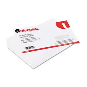Universal  Ruled Index Cards- 5 x 8- White- 100-Pack