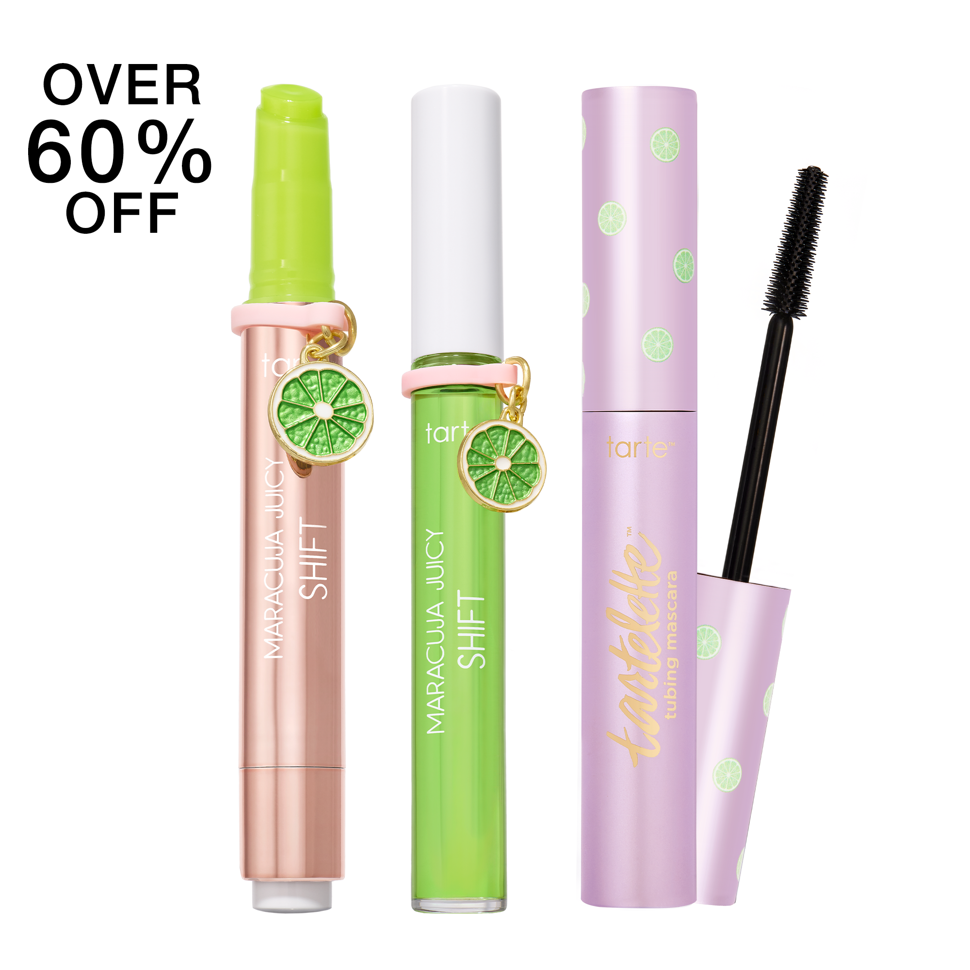 tarte the lime edit must-haves - maracuja juicy lips & tubing mascara