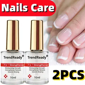 4-in-1 Nail Hardener | Extra Strong Nail Polish Hardener for Weak Nails | Clear Nail Concealer Base Coat Polish, Sheer Ridge Filler | Nail Oil for Stops Splits, Chips, Cracks & Damaged and Thin Nails | TRENDREADY, Keratin, Hyaluronic Acid