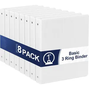 1-Inch 3-Ring-Binder with Pockets, 1''  Binders 1-inch View Round Binders Holds 200 Sheets  Letter Size 8.5'' x 11'' - Bundle Packs  for , Office, and School (1-inch)