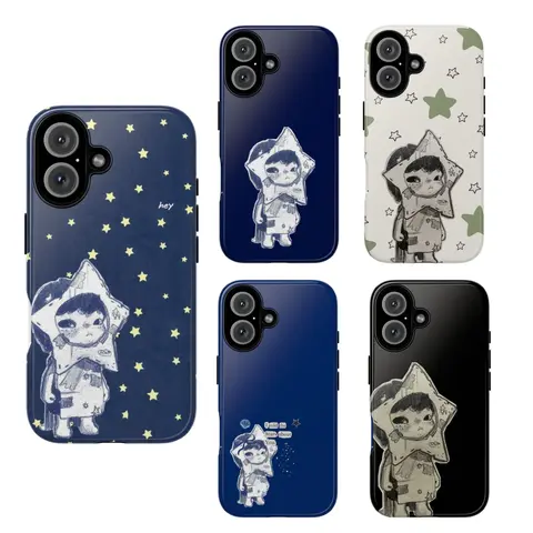 Cute Star Boy Phone Case - Stylish, cartoon phone cover, aesthetic protective cover, gift