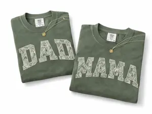 Camo Mama Dad Shirt, Comfort Colors, Matching Mom & Dad TShirts, Pregnancy Announcement, Mother's Day Gift for Mom, Dad Gift, Christmas Gift, Cute Matching Shirts for Couples, Mother’s Day Gift, Dad Gift, Family Outfit