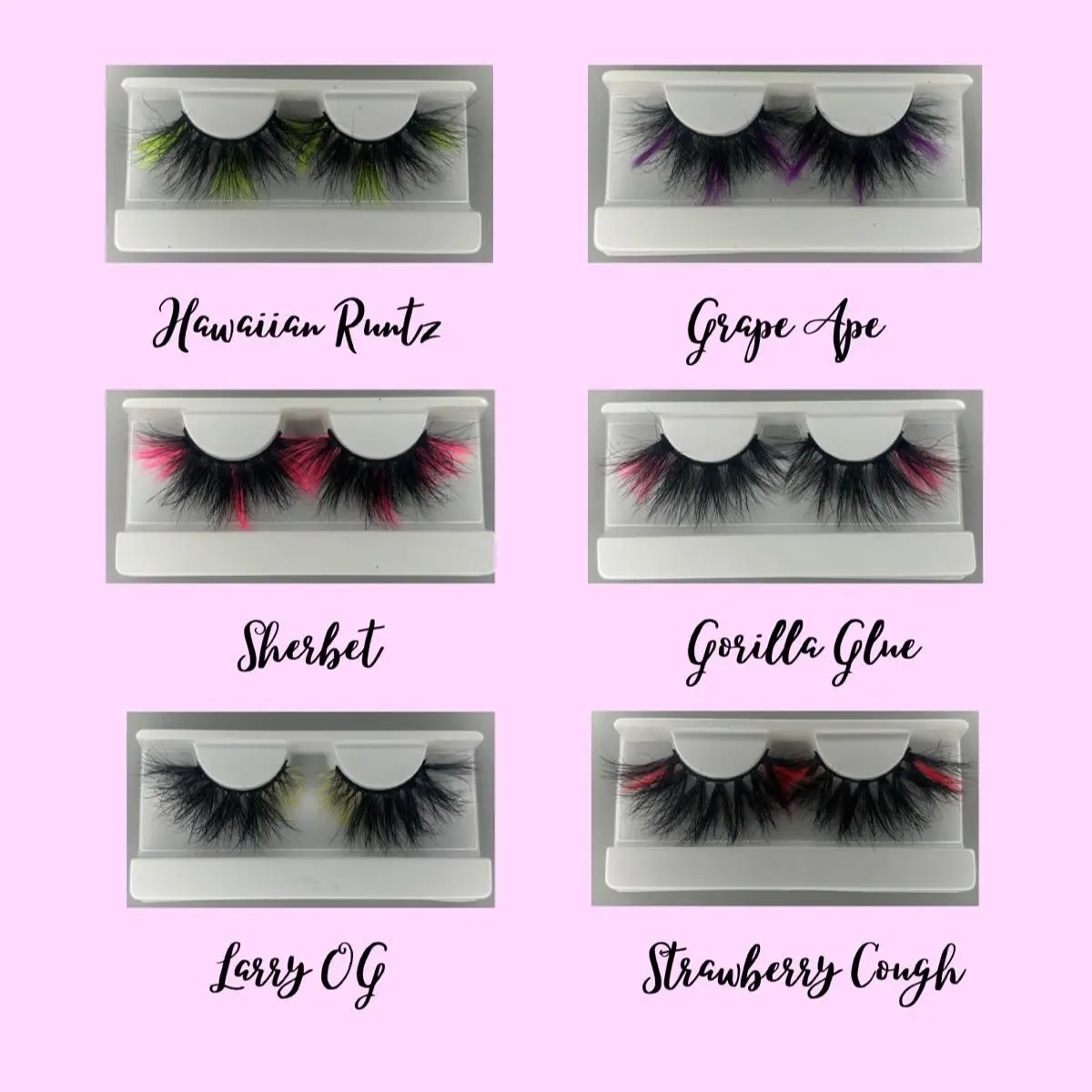 25MM Eyelashes - Assorted Colors for Makeup and Cosmetic Use 25MM Eyelashes - Assorted Colors for Makeup and Cosmetic Use