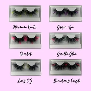 25MM Eyelashes - Assorted Colors for Makeup and Cosmetic Use