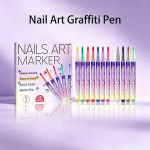 DIY Nail Art Graffiti Pen Fine Tip Long-Lasting Color Suitable for Daily Use for Beginners Easy to Operate and Apply