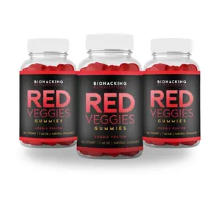 Biohacking Nutraceuticals 3 Pack , Red Veggie Gummies, Veggie Fusion, 60 Gummies