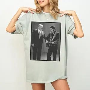 The King with The King Trump and Elvis T-Shirt Unisex Donald Trump Elvis Graphic Tee