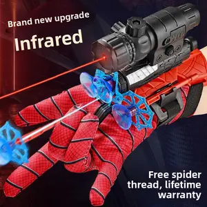 Spider Hero Web Shooter Toy, Spider Man Launcher Gloves Soft Bullet Shooting Game, Super Hero Cosplay Costume Props Gift for Kids Boys