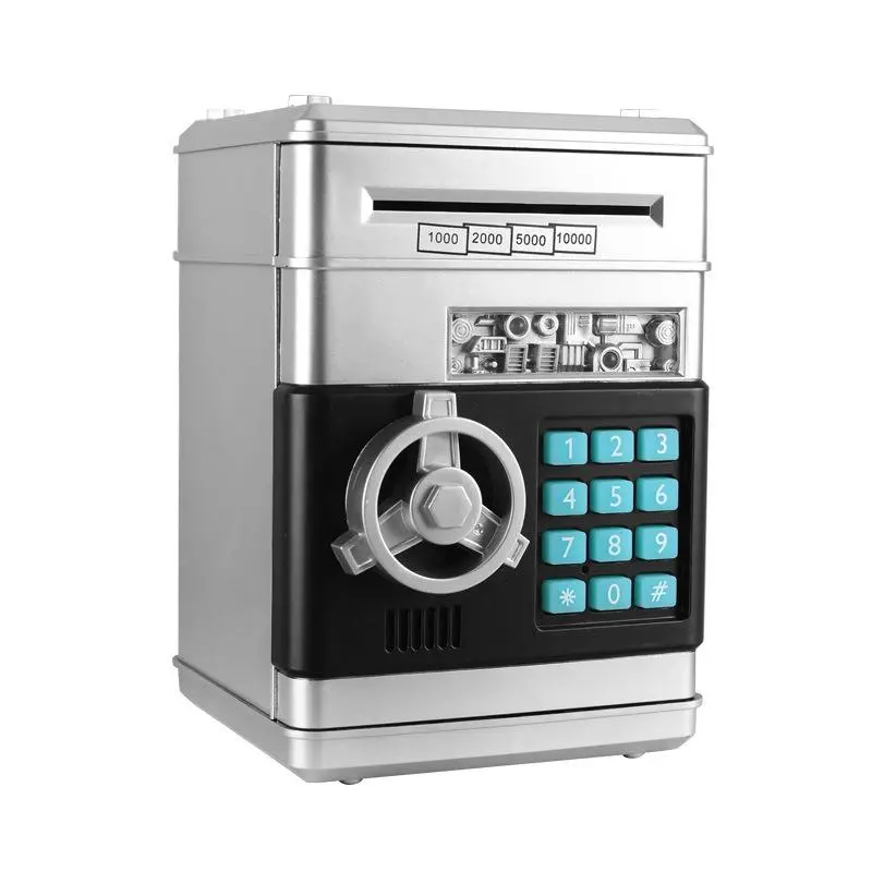 Electronic Coin & Bill Piggy Bank - Digital Piggy Bank ABS Material Password Lock ATM Bank Toy, Money Savings Box Cash Saving Box Automatic Bill Scroll Savings Box for Boys & Girls, Perfect Halloween/Thanksgiving/Christmas Gift