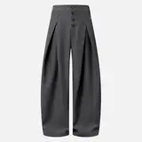 Aelfric Eden Pleated Wide Leg Work Pants High Waist Button Front Tailored Trousers Relaxed Fit Office Outfits Business Casual Pants for Women,sohochic