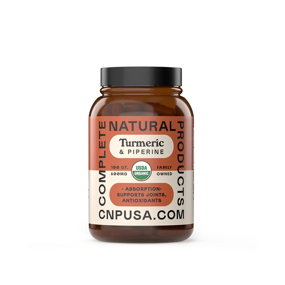 Complete Natural Products Organic Turmeric & Black Pepper Capsules - USDA Organic, Supports Joints, Antioxidants, Plant-Based, No Fillers