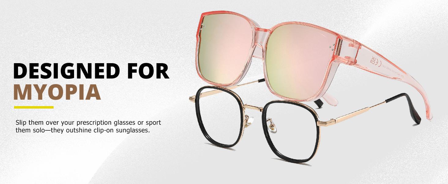 FitOver Sunglasses Over Prescription Glasses for Women Men Polarized Fit Over Shade with UV Protection SG3092