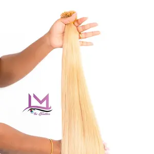 100 gramos itip Rubio Dorado /28 pulgada para extensiones de grapas y hilo elástico