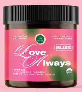Love Always Bliss Organic Vegan Gummies - 25 Cherry Bliss Flavor Gummies