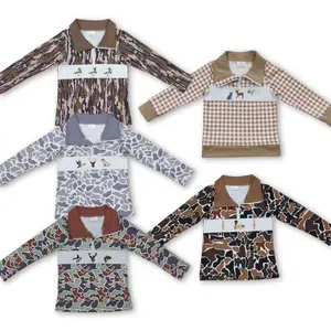 Boy Hunting Pollover Camo Winter Half Zip Shirts