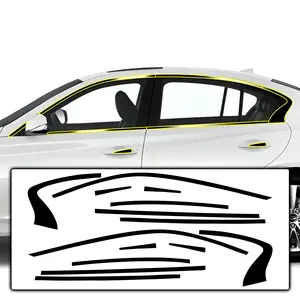 Infiniti Q50 2018-2024 Window Trim Blackout Chrome Delete Kit – Precut Gloss Black Vinyl Overlays