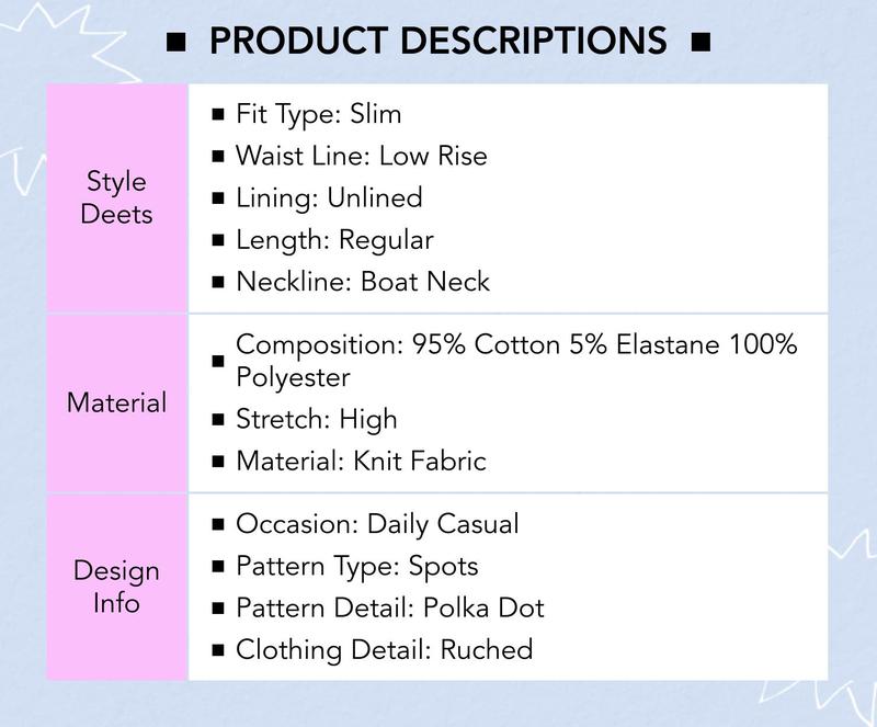 Cider Cotton-Blend Polka Dot Boat Neck Tee & Mini Skort Set, Stretchy Cotton Blend, Ruching Detail, Summer Casual Outfit for Beach & Street Style #FallFreshness