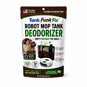 Tank Funk Fix Robot Mop Waste Tank Deodorizer Powder Removes Dirty Water Smell from Robot Vacuum Mop Tanks – No Foam Odor Eliminator for Roborock, Ecovacs, Eufy, Shark, Roomba, Dreame and more