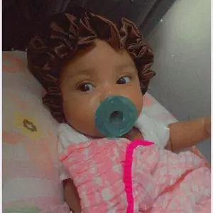 Baby Silk Satin Bonnets - Elastic  Band, Adjustable Satin Bonnet, Shower Cap Curly Natural Hair for Girls and Boys