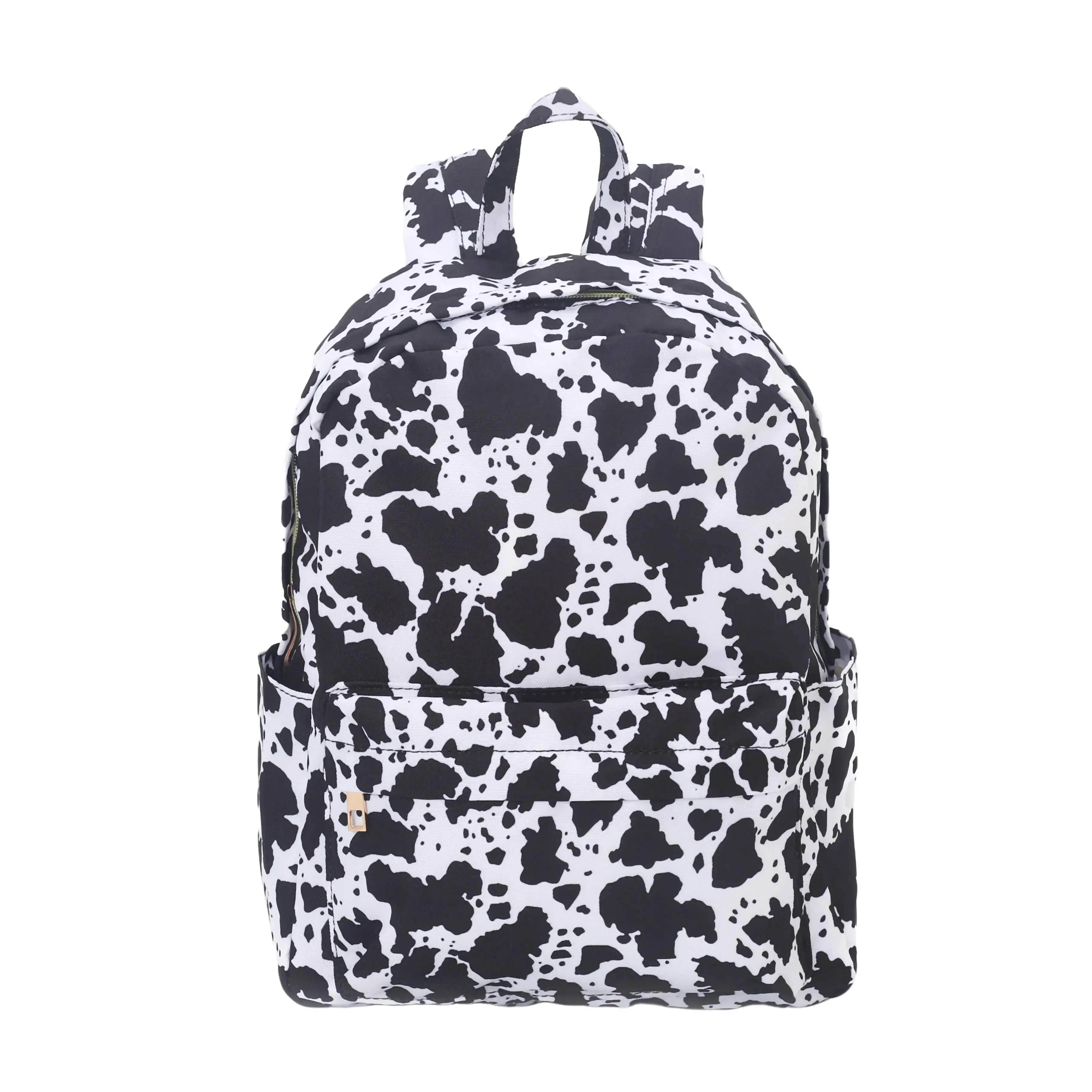 Kids' Black Cow-Leopard Print Backpack, Backpack for School