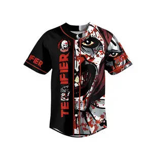 Horror Wild Baseball Shirt - Clown Movie Printed Baseball Shirt, Horror Movie Sports Shirt, 3D unisex baseball shirt, suitable for men to wear. Men's Gift Women's Gift Valentine's Day