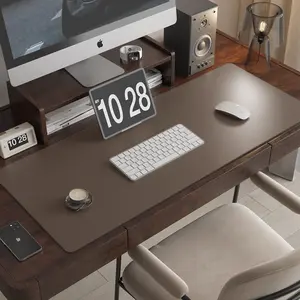 Extra Large Desk Pad 31.5"x15.7", Dual-Color Reversible Silicone & PU Leather Desk Mat, Waterproof Stain-Resistant Writing Surface, Durable Mouse Pad for Office, Home, Study, Gaming