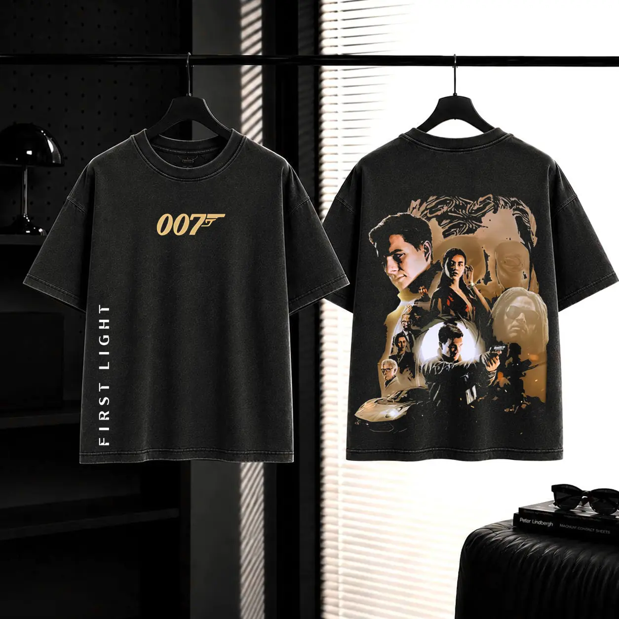 007 First Light  Washed T-Shirt,Tank Top, Sweatshirt, Hoodie Casual graphic tee lover game acid wash, Fabric, Menswear Top Graphic Hoodie Print Straight Tee Streetwear Cotton Seamless