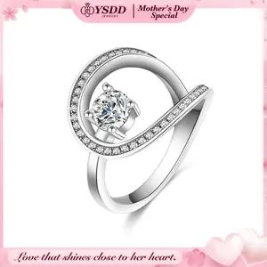 【#286 Surprise of the Day】Stylish Circle Swirl Synthetic Moissanite Engagement Ring for Women D Color VVS1 Clarity in 925 Sterling Silver for Thumb/Index 0.5Carat Ideal  Gift for Mother's day