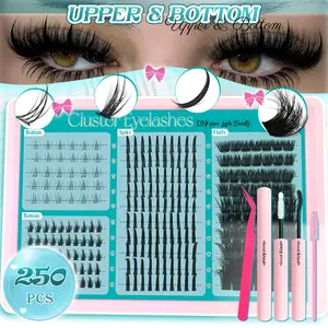 4-In-1 Fluffy Lash Clusters, Long 10–18 Mm Lash Spikes, D Curl Structure, Reusable Bottom Lash Clusters, DIY Manga Lash Extensions, Fluffy Cluster Lashes