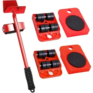 5-Pack Home Furniture Moving Kit - Heavy-Duty Slider Pads and Roller Tool for Easy Relocation of Heavy Furniture