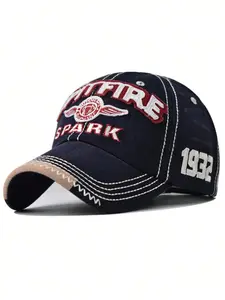 Retro Street Style Letter Embroidered Baseball Cap, Outdoor Sun Shading Sports Dad Hat for Men, Suitable for Daily Travel, Outdoor Sports, Daily Dressing