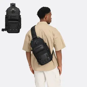 1pc Spacious Chest Bag for Men, Waterproof Crossbody Sling Pack, Multi-functional Techwear Style for Hiking and Cycling, Durable Utility Shoulder Bag.