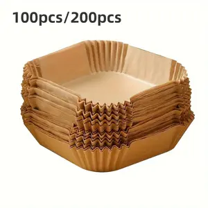 Disposable Air Fryer Liner, 100/200pcs Non-stick Paper Liner, Baking Paper, Baking Utensils for Home Kitchen, Hotel and Commercial Use