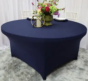 4 Ft Round Spandex (220 GSM) Table Cover - Navy Blue (1pc)