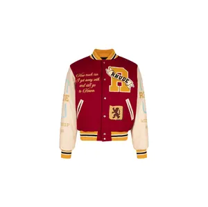 LE VALLEY VARSITY JACKET "BORDOUX AND CREME" RHPF22JA033628010801