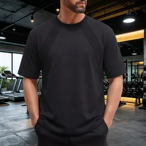 Men’s Black Raglan Sleeve Oversized T-Shirt, Streetwear & Gym Casual Essential