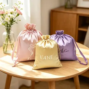 Silky Satin Storage Bag with Drawstring - Dust-Resistant Pockets for Beauty Device Parts & Small Cloth Items Organiser