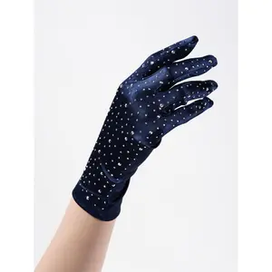 Regan 24" Bridal Satin Rhinestone Gloves