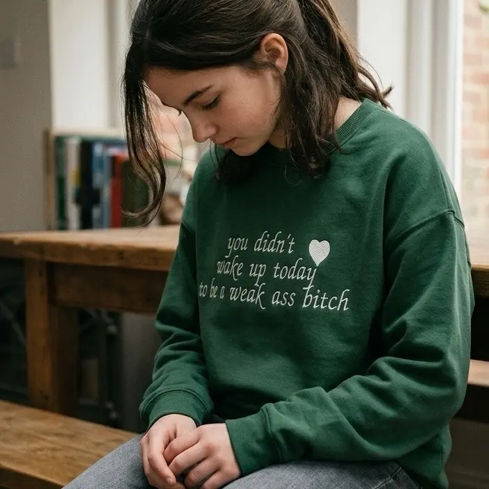 Funny Inspirational Embroidered Crewneck Pullover Sweater for Women - 50% Cotton 50% Polyester - Sizes S to 3XL - Funny Gifts for Her - High Visibility Standards
